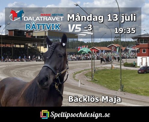 Bäcklös Maja travar till Rättvik V5-3 - med tränare Wiktor Kylin Blom -Speltipsochdesign.se