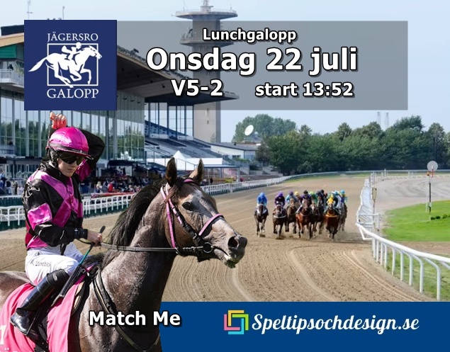Andelshästen Match Me till start på Jägersro Galopp lunchgalopp onsdag 22 juli - Speltipsochdesign.se