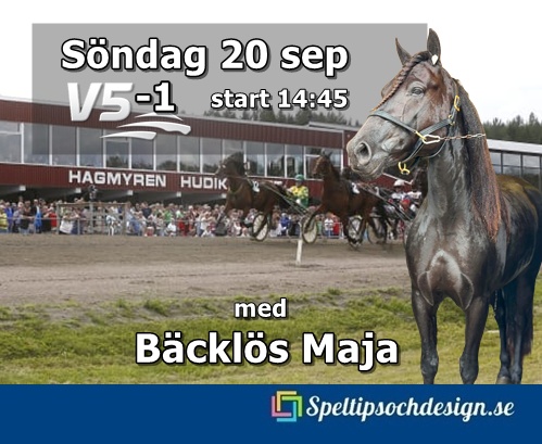 Bäcklös Maja till start på hemmaplan Hagmyren söndag 20 sep - dags för ny seger? Speltipsochdesign.se