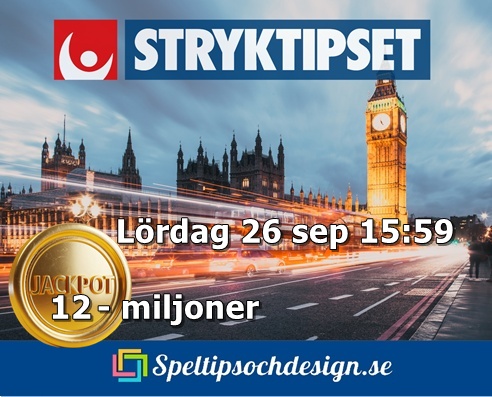 Bolagsspel Stryktipset Lördagar med Speltipsochdesign.se