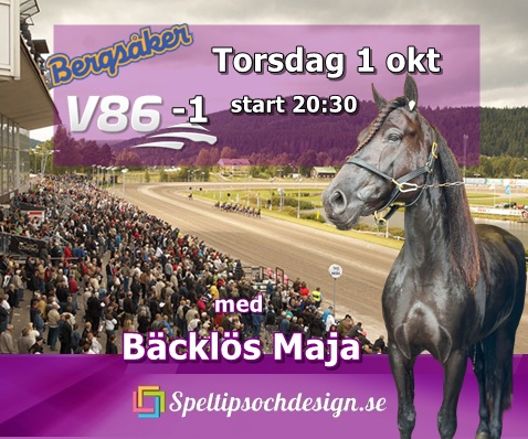 Bäcklös Maja går ut i V86-1 på Bergsåker torsdag 1 oktober - Speltipsochdesign.se