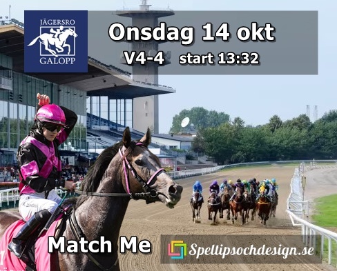 Till start snygga Match Me på hemmaplan Jägersro galopp onsdag 14 oktober - Speltipsochdesign.se
