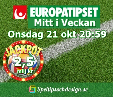 Bolagsspel Europatipset Mitt i Veckan med Speltipsochdesign.se