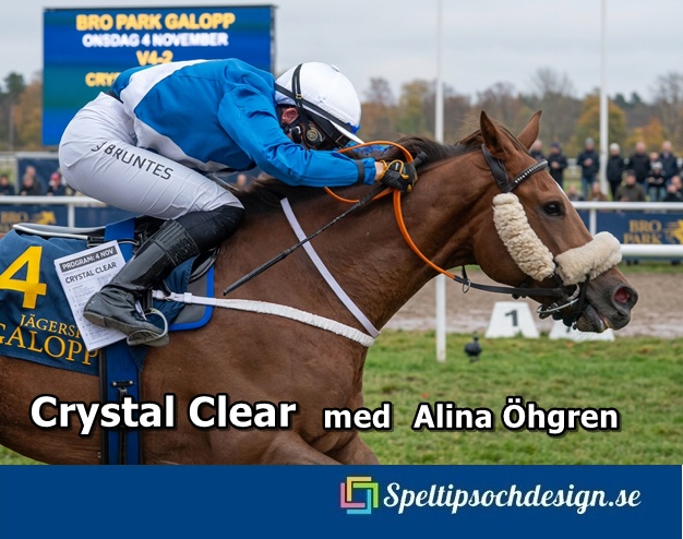 Crystal Clear med Alina Öhgren på Bro Park onsdag 4 november V4-2 - Speltipsochdesign.se
